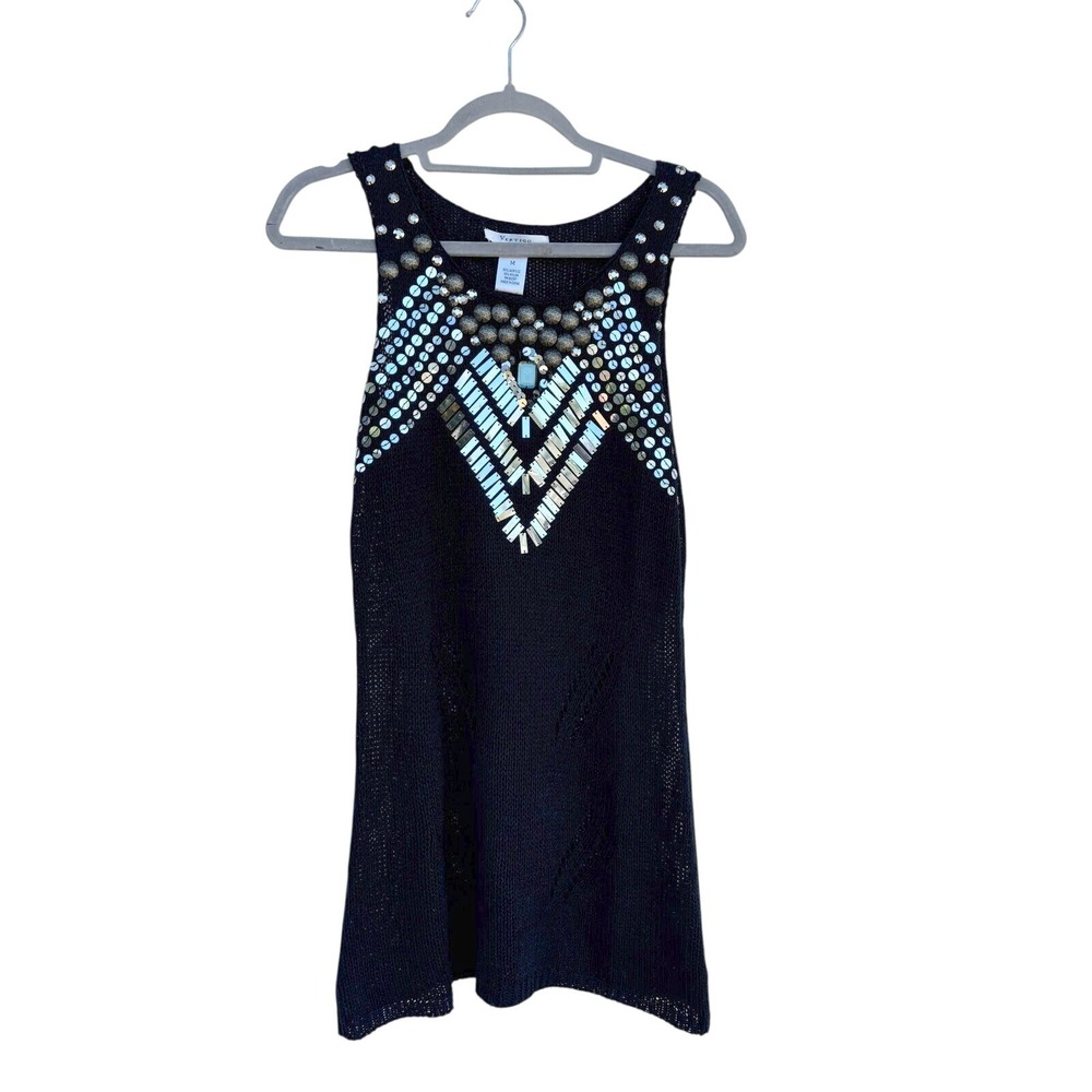 Vintage Vertigo Paris Knit Dress With Silver Sequin Detailing, Sizeโ M